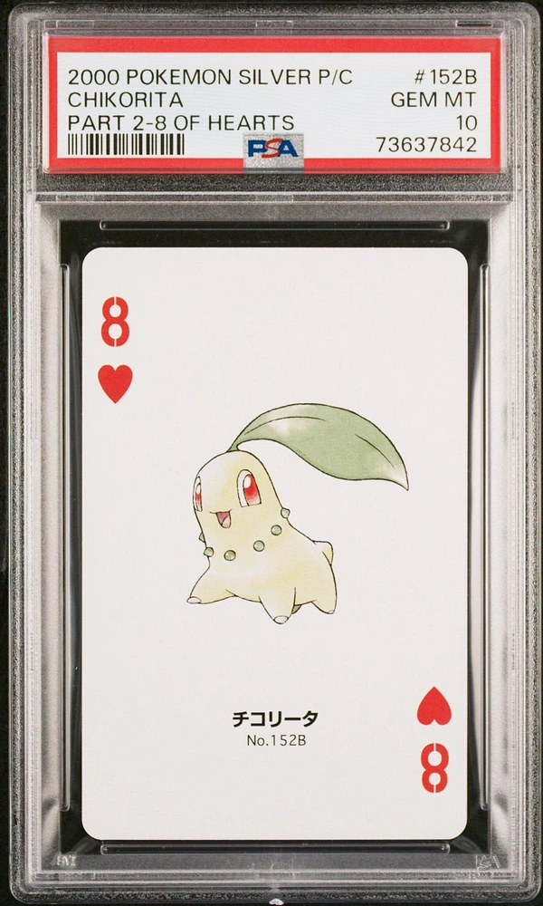2000 Pokemon Silver Version Part 2 Playing Cards 152b Chikorita 8 Of Hearts PSA 10