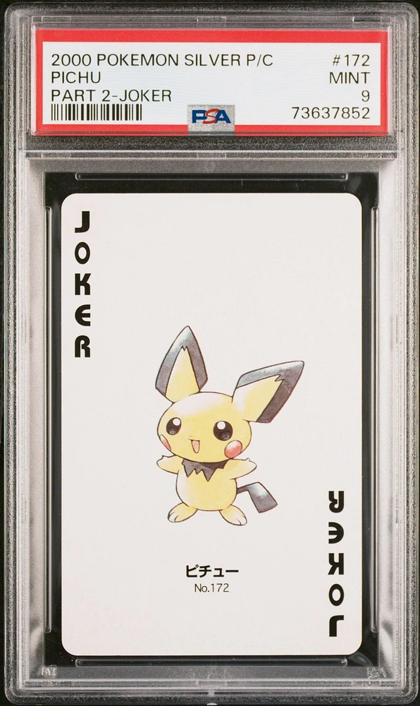2000 Pokemon Silver Version Part 2 Playing Cards 172 Pichu Joker PSA 9