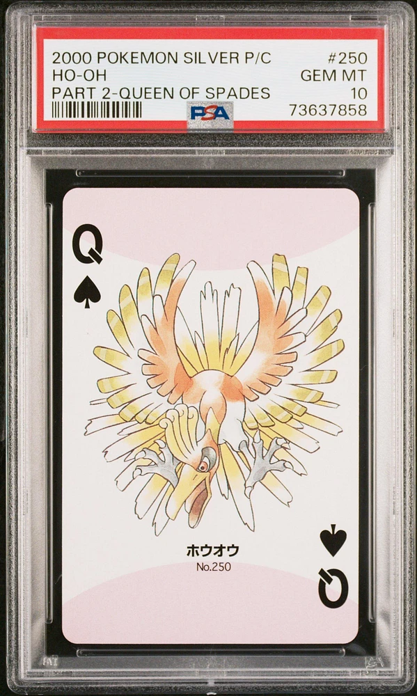 2000 Pokemon Silver Version Part 2 Playing Cards 250 Ho-oh Queen Of Spades PSA 10