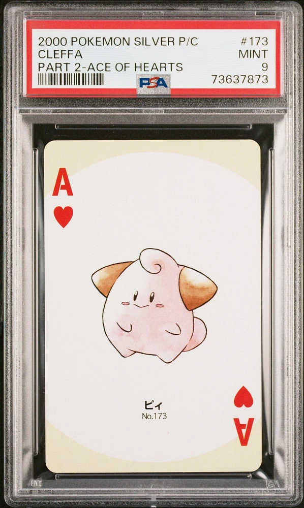 2000 Pokemon Silver Version Part 2 Playing Cards 173 Cleffa Ace Of Hearts PSA 9