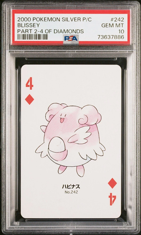 2000 Pokemon Silver Version Part 2 Playing Cards 242 Blissey 4 Of Diamonds PSA 10