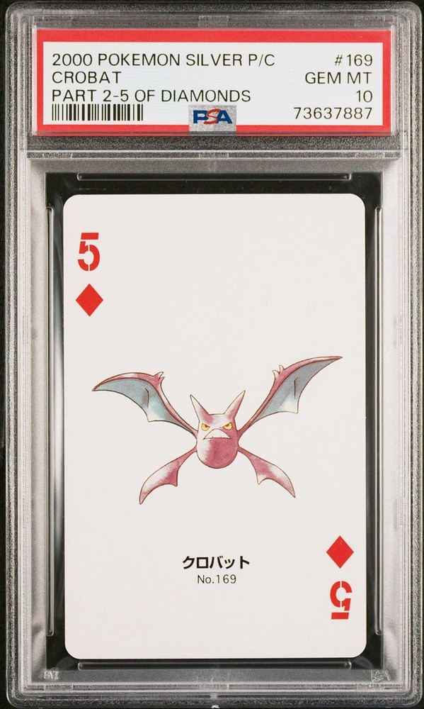 2000 Pokemon Silver Version Part 2 Playing Cards 169 Crobat 5 Of Diamonds PSA 10