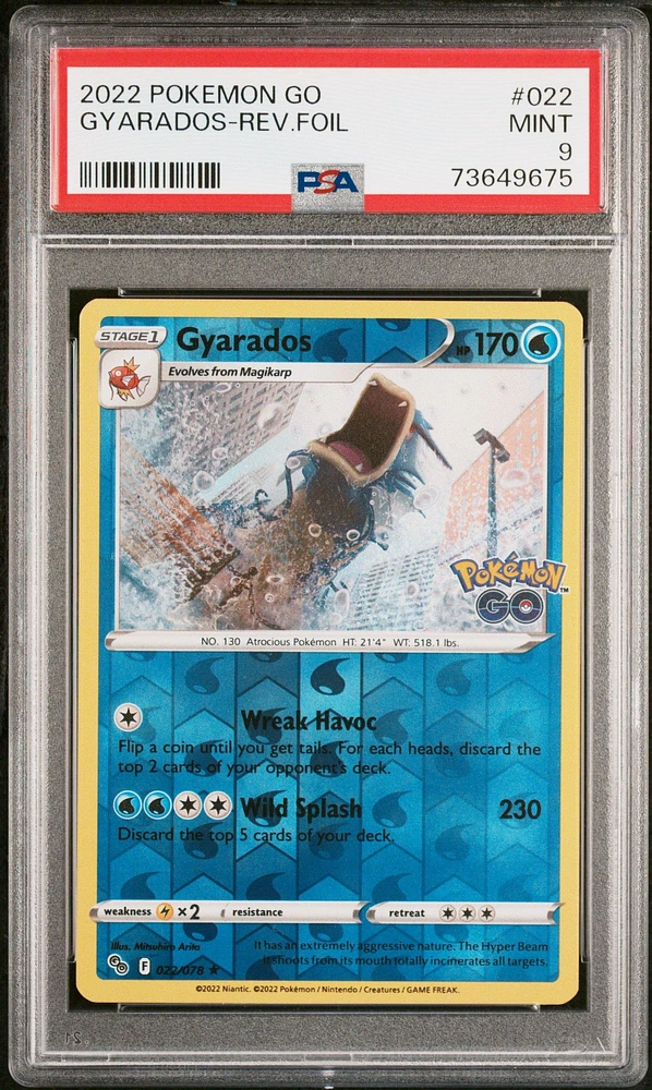 2022 Pokemon Go 022 Gyarados-reverse Foil PSA 9