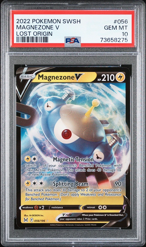 2022 Pokemon Sword & Shield Lost Origin 056 Magnezone V PSA 10