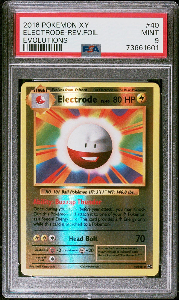 2016 Pokemon Xy Evolutions 40 Electrode-reverse Foil PSA 9