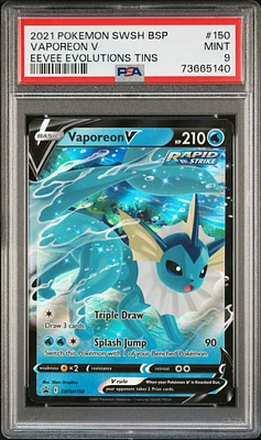 2021 Pokemon Swsh Black Star Promo 150 Vaporeon V PSA 9