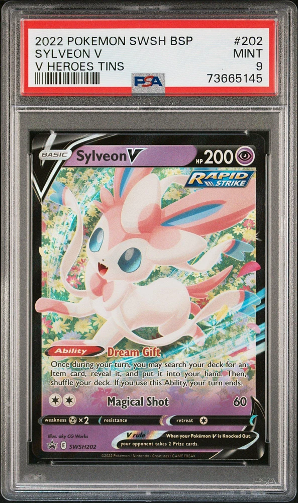 2022 Pokemon Swsh Black Star Promo 202 Sylveon V V Heroes Tins PSA 9