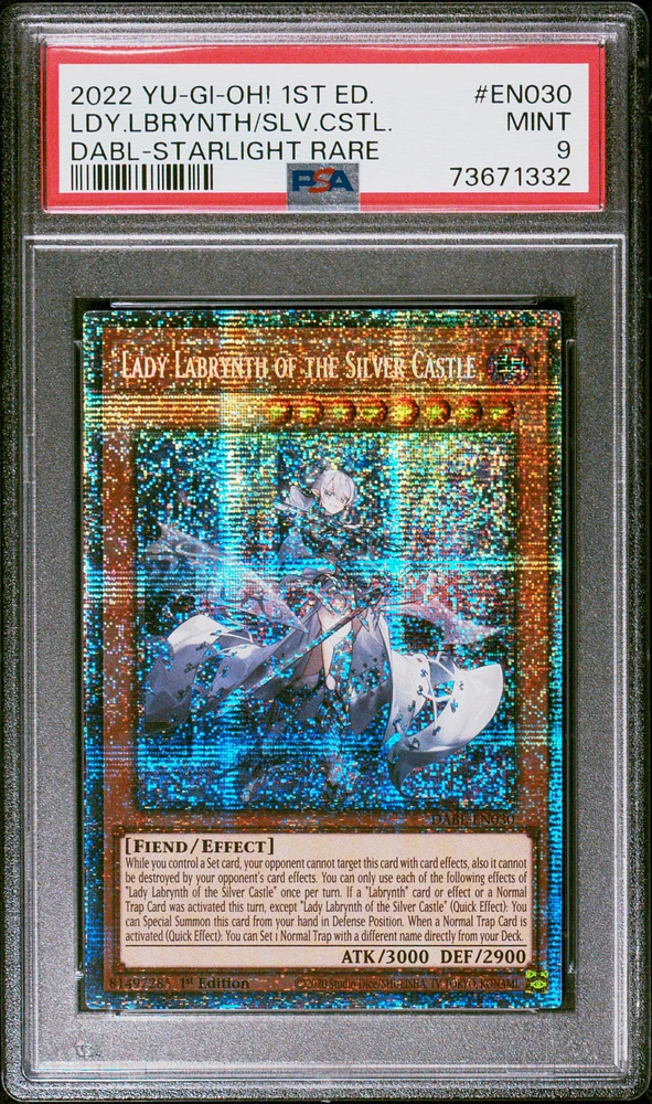 2022 Yu-gi-oh! Darkwing Blast En030 Lady Labrynth Of The Silver Castle 1st Edition-starlight Rare PSA 9