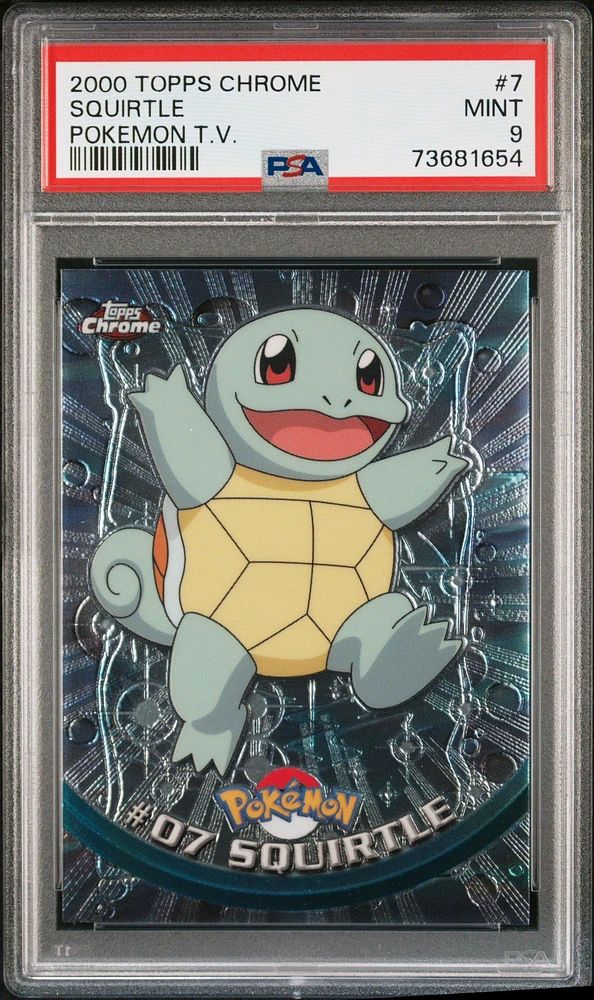 2000 Topps Chrome Pokemon T.v. 7 Squirtle PSA 9