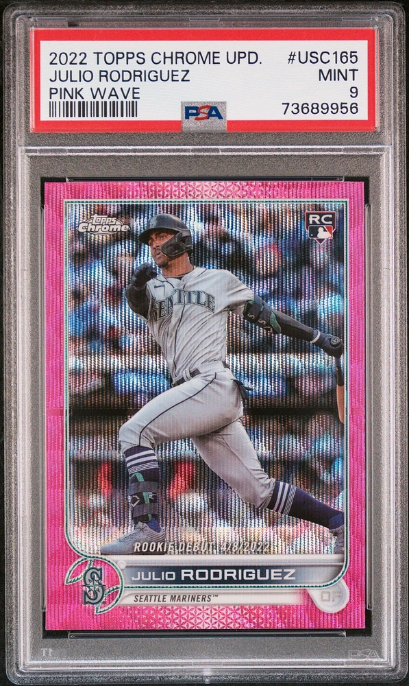 2022 Topps Chrome Update Usc165 Julio Rodriguez Pink Wave PSA 9