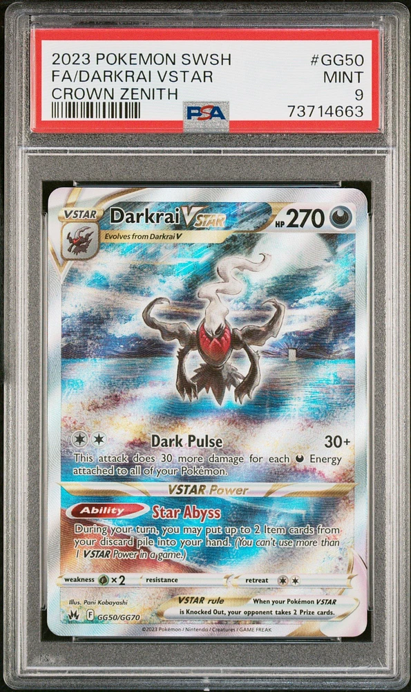 2023 Pokemon Sword And Shield Crown Zenith Gg50 Fa/darkrai Vstar PSA