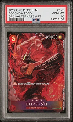 2022 One Piece Japanese Romance Dawn 025 Roronoa Zoro Alternate Art PSA 10