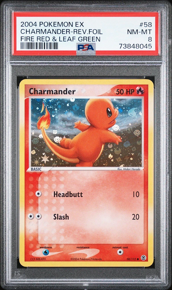 2004 Pokemon Ex Fire Red & Leaf Green 58 Charmander-reverse Foil PSA