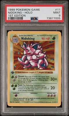1999 Pokemon Game 11 Nidoking-holo 1st Edition PSA 9