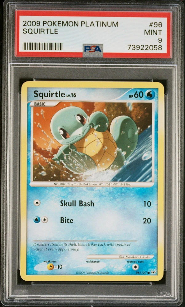 2009 Pokemon Platinum 96 Squirtle PSA 9