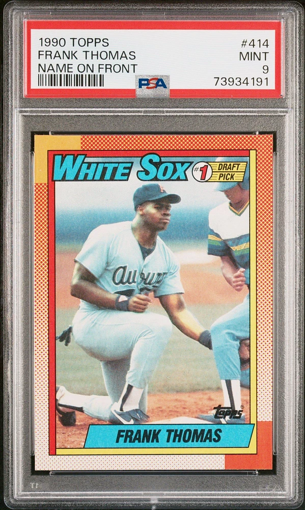 1990 Topps 414 Frank Thomas Name On Front PSA 9