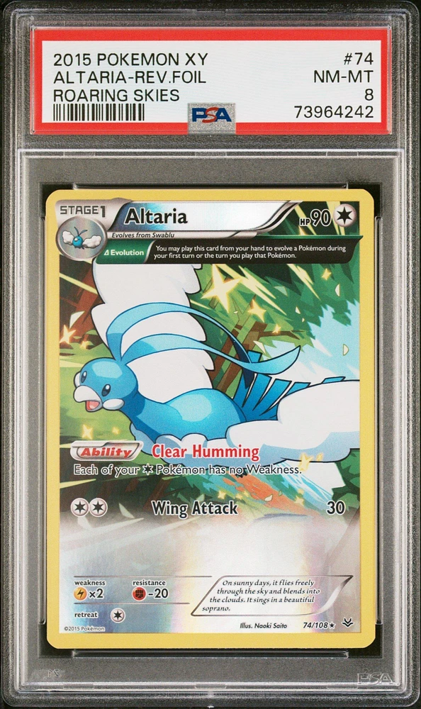 2015 Pokemon Xy Roaring Skies 74 Altaria-reverse Foil PSA 8