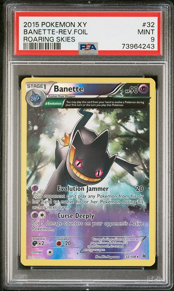 2015 Pokemon Xy Roaring Skies 32 Banette-reverse Foil PSA 9