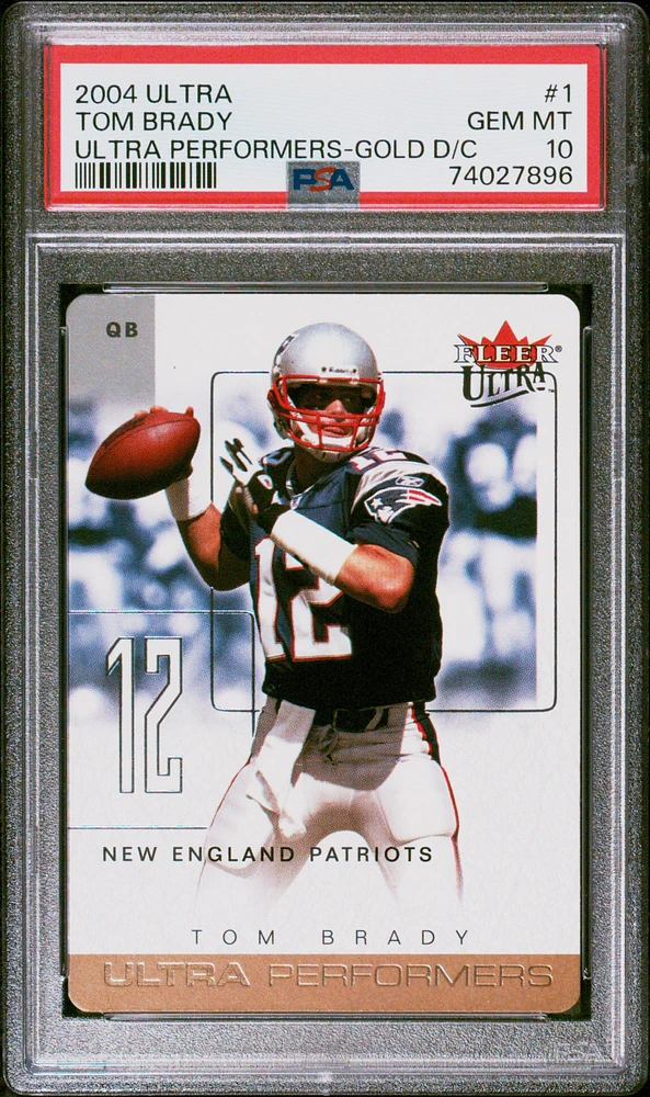 2004 Ultra Ultra Performers 1 Tom Brady Gold Die-cut PSA 10
