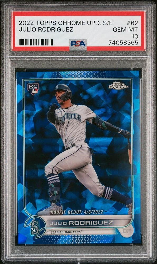 2022 Topps Chrome Update Sapphire Edition 62 Julio Rodriguez PSA 10