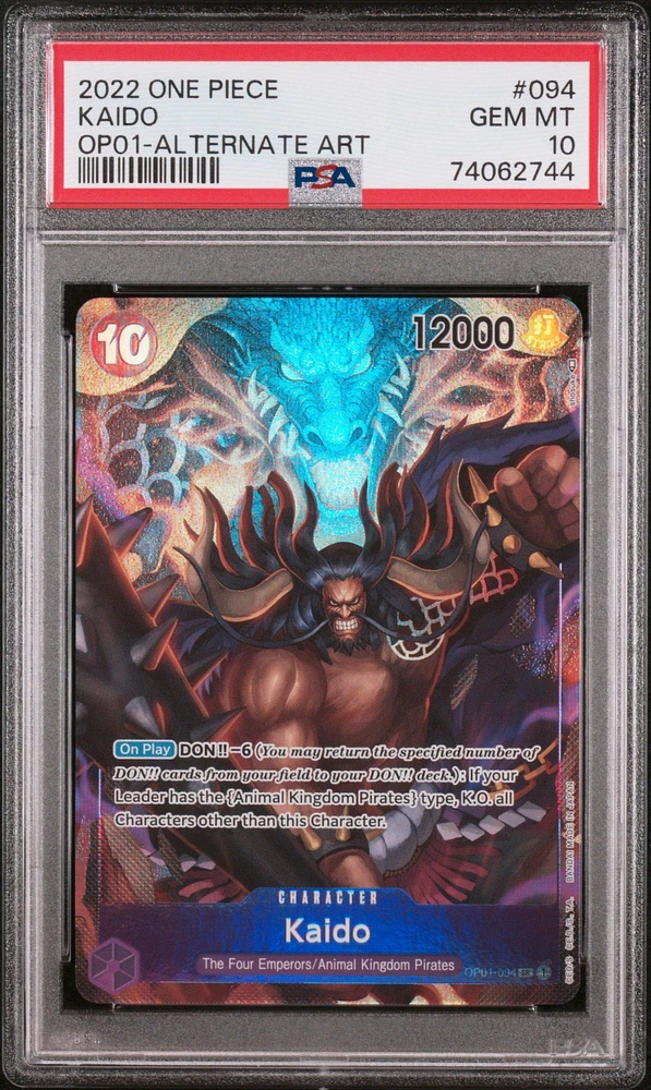 2022 One Piece Romance Dawn Kaido Alternate Art PSA 10