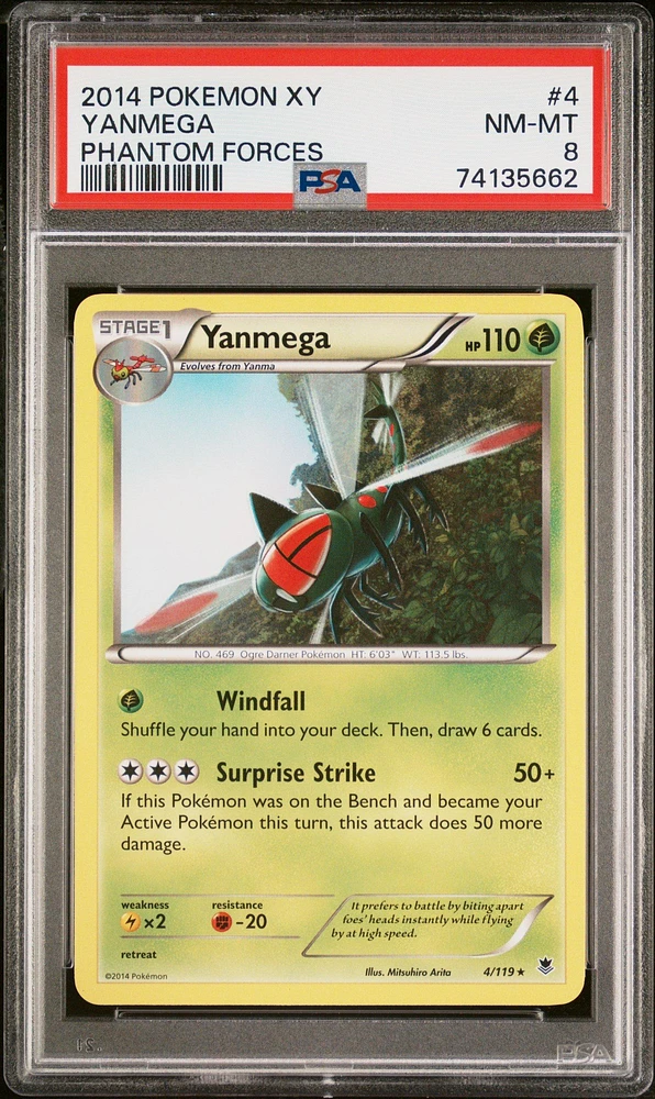 2014 Pokemon Xy Phantom Forces 4 Yanmega PSA 8