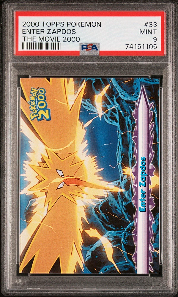 2000 Topps Pokemon The Movie 2000 33 Enter Zapdos PSA 9