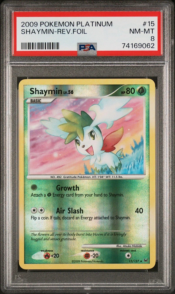 2009 Pokemon Platinum 15 Shaymin-reverse Foil PSA 8