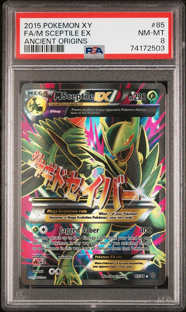 2015 Pokemon Xy Ancient Origins 85 Fa/m Sceptile Ex PSA 8