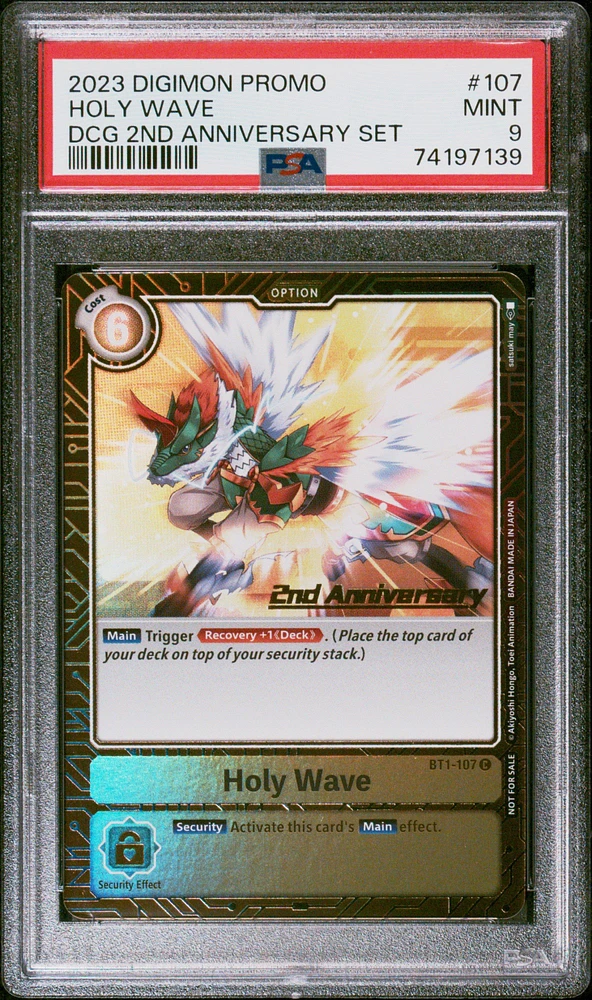 2023 Digimon Promo 107 Holy Wave Digimon Card Game 2nd Anniversary Set PSA