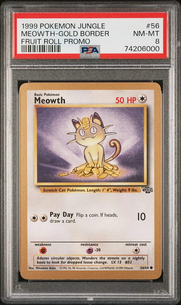 1999 Pokemon Jungle Promo 56 Meowth PSA 8