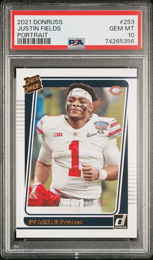 2021 Panini Donruss 253 Justin Fields Portrait PSA 10