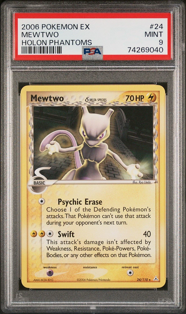 2006 Pokemon Ex Holon Phantoms 24 Mewtwo PSA 9