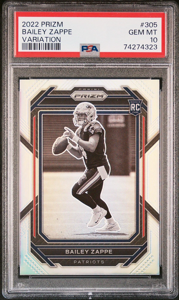 2022 Panini Prizm 305 Bailey Zappe Variation PSA 10