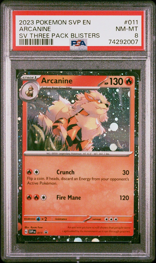 2023 Pokemon Svp En-sv Black Star Promo 011 Arcanine PSA 8