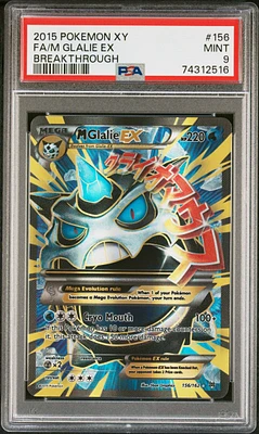 2015 Pokemon Xy Breakthrough 156 Full Art/m Glalie Ex PSA 9
