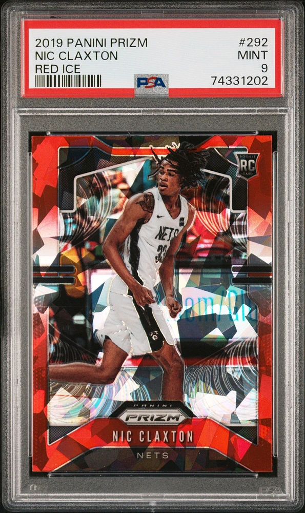 2019 Panini Prizm 292 Nic Claxton Red Ice PSA 9