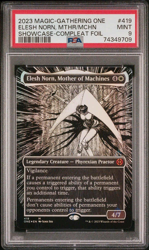 2023 Magic The Gathering Phyrexia: All Will Be One 419 Elesh Norn, Mthr/mchn PSA 9