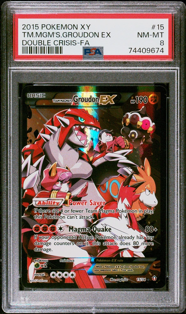 2015 Pokemon Xy Double Crisis 15 Tm.mgm's.groudon Ex PSA 8