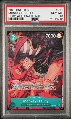 2023 One Piece Op02-paramount War Monkey D. Luffy Alternate Art PSA 10