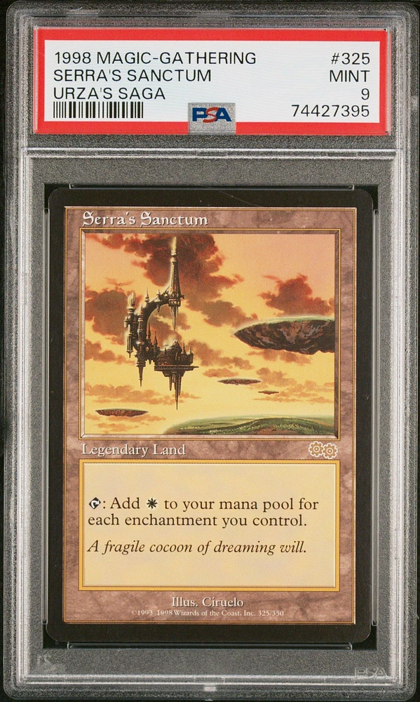 1998 Magic The Gathering Urza's Saga 325 Serra's Sanctum PSA 9