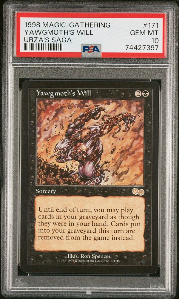 1998 Magic The Gathering Urza's Saga 171 Yawgmoth's Will PSA 10