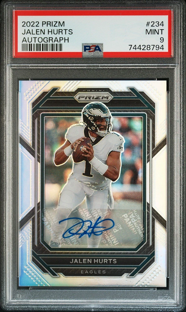 2022 Panini Prizm 234 Jalen Hurts Autograph PSA 9