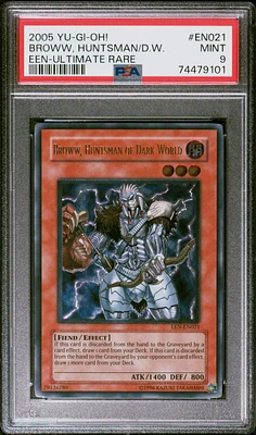 2005 Yu-gi-oh! Een-elemental Energy En021 Broww, Huntsman Of Dark World Ultimate Rare PSA 9