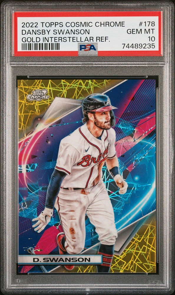 2022 Topps Cosmic Chrome 178 Dansby Swanson Gold Interstellar Refractor PSA 10