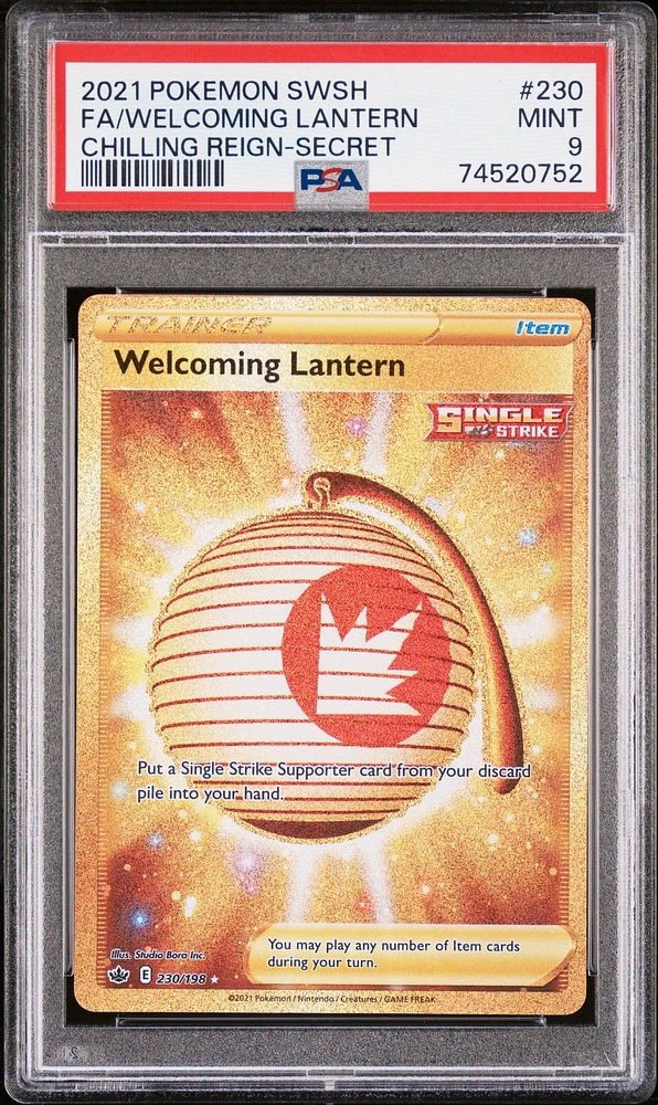 2021 Pokemon Sword & Shield Chilling Reign 230 Full Art/welcoming Lantern Secret PSA