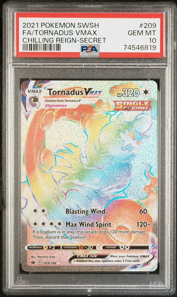 2021 Pokemon Sword & Shield Chilling Reign 209 Full Art/tornadus Vmax Secret PSA