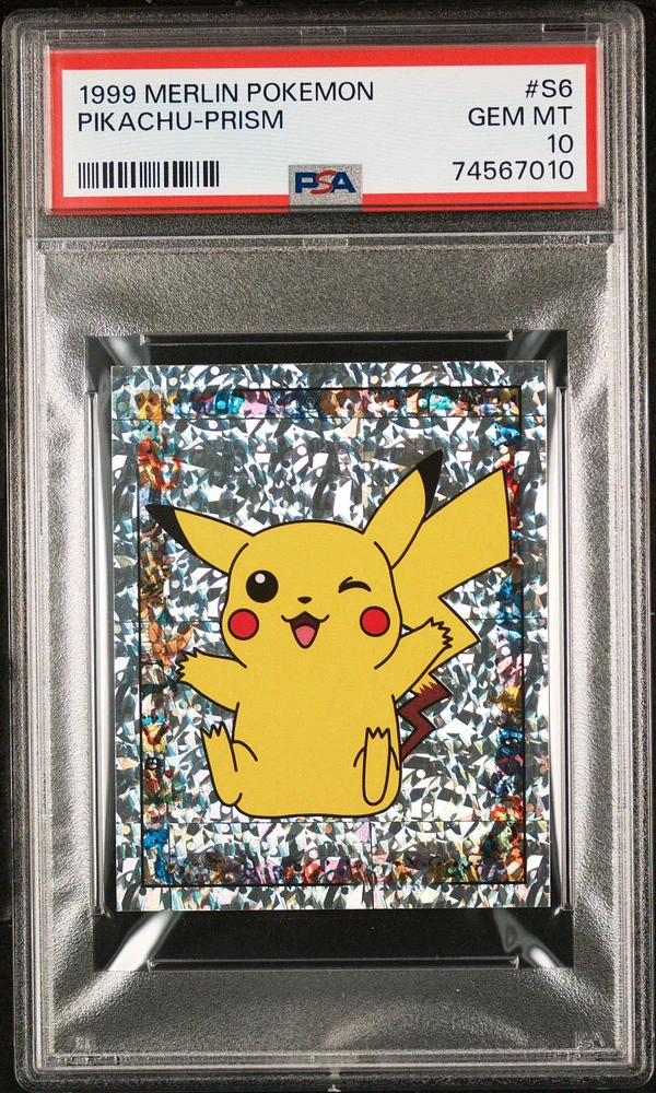 1999 Merlin Pokemon S6 Pikachu-prism PSA 10