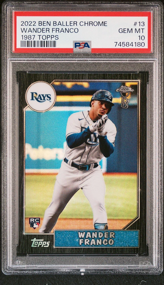 2022 Topps Chrome Ben Baller 1987 Topps 13 Wander Franco PSA 10