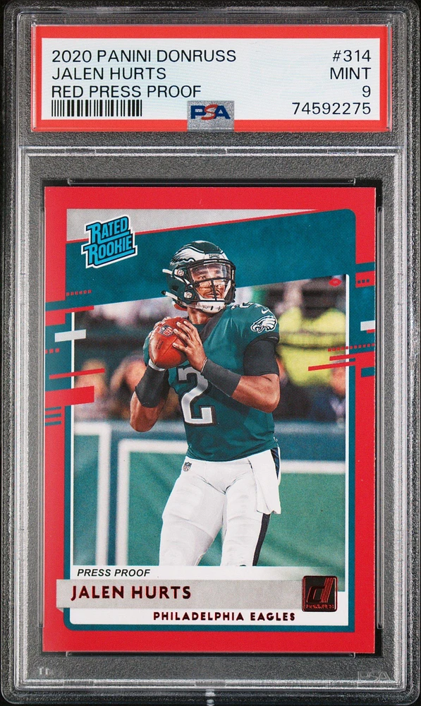 2020 Panini Donruss 314 Jalen Hurts Press Proof PSA